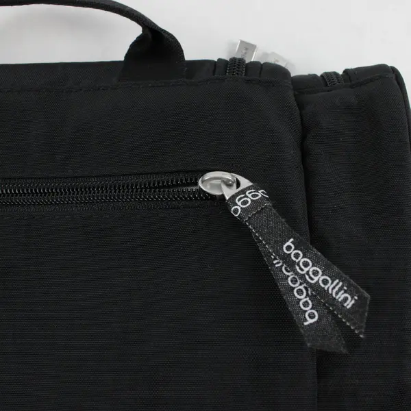 Baggallini Black Small Travel Bag Organization Makeup Bag 12'' x 8''