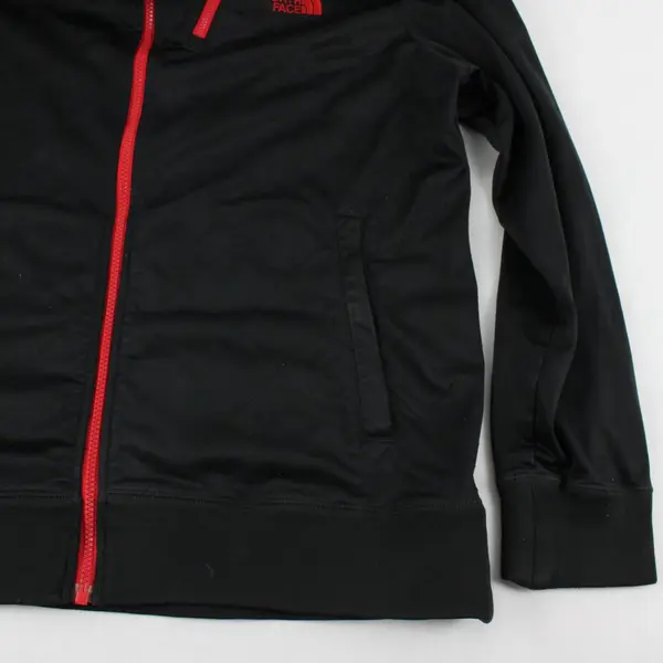 The North Face Black with Red Quilted Hooded Jacket Mens Large Athletic