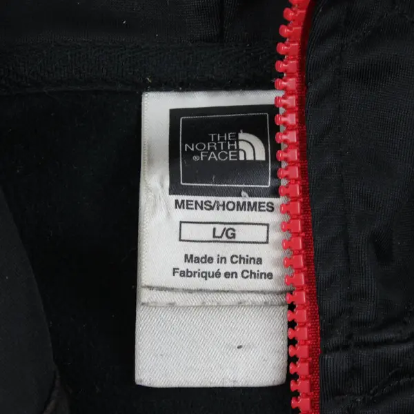 The North Face Black with Red Quilted Hooded Jacket Mens Large Athletic