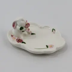 1985 Avon Rabbit Ceramic Trinket Dish White Porcelain