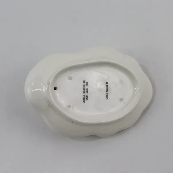 1985 Avon Rabbit Ceramic Trinket Dish White Porcelain