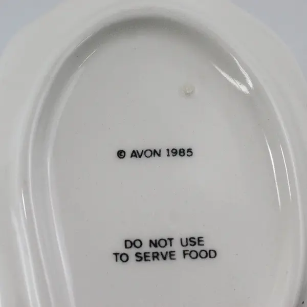 1985 Avon Rabbit Ceramic Trinket Dish White Porcelain