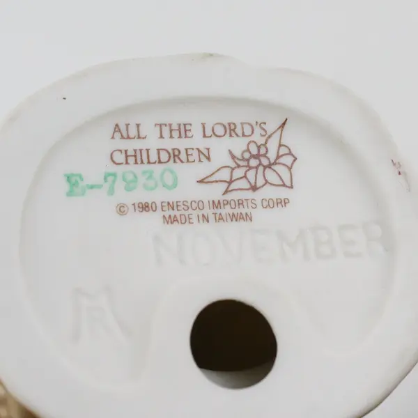1980 Enesco All The Lord's Children November Figurine E-7930 by Lucas