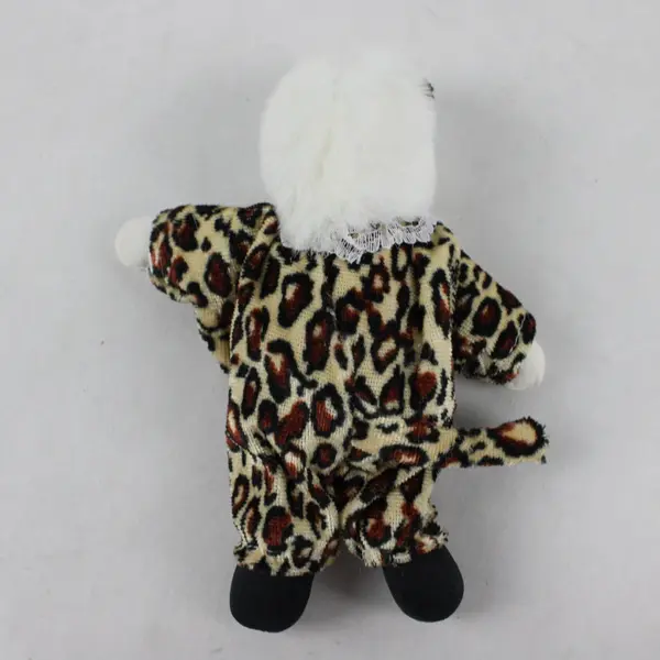 Vintage Leopard Cat Clown Porcelain Face Doll 6"