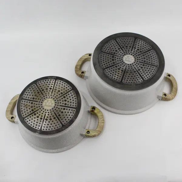 Lot of 2 MasterClass Gray Speckled Metal Pots Ceramic Coated 2 Handles