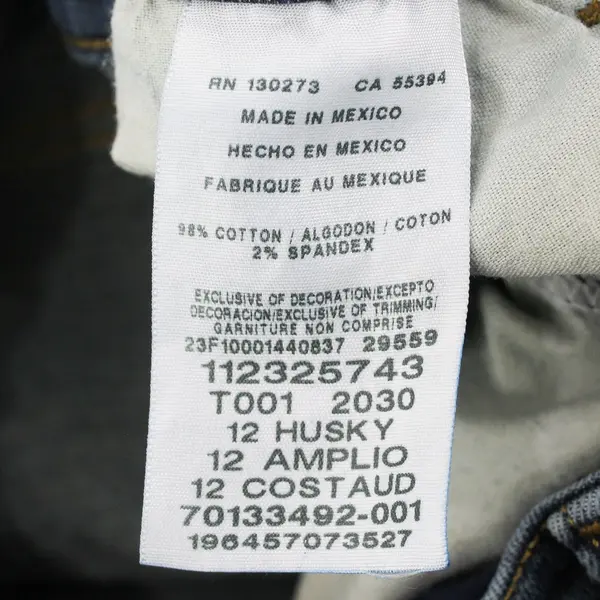 Wrangler Medium Wash Classic Straight Jeans Boys' Size 12 Husky