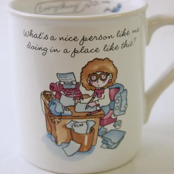 VTG 1985 Hallmark Rim Shots Work Humor Coffee Mug