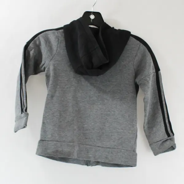 Adidas Boys Sweatshirt Full Zip Up Grey/Black Size 5