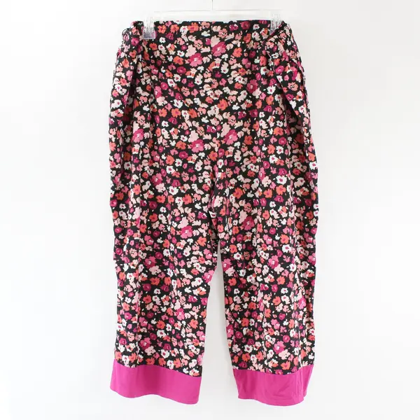 Cuddl Duds Womens Floral Lightweight Pajama Pants Pink Black 2X