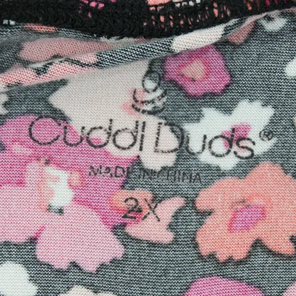 Cuddl Duds Womens Floral Lightweight Pajama Pants Pink Black 2X