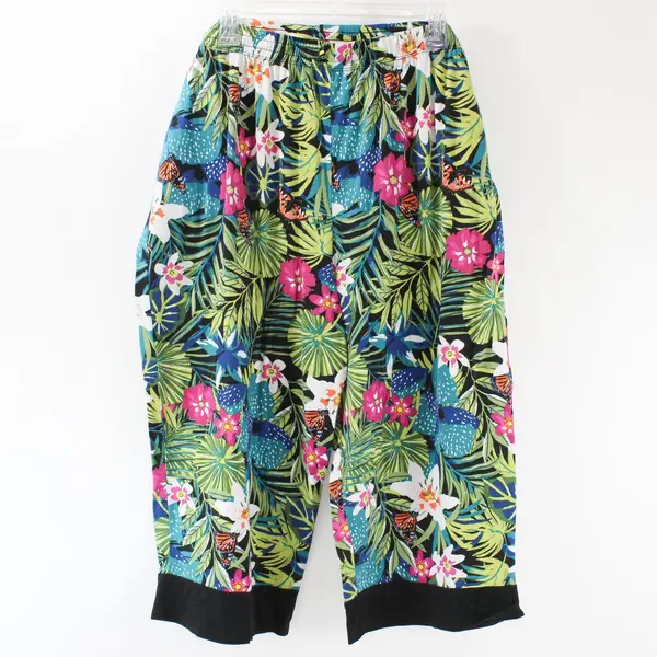 Cuddl Duds Women’s Tropical Floral Print Lightweight Knee Length Pajama Pants 2X