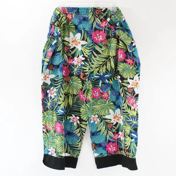 Cuddl Duds Women’s Tropical Floral Print Lightweight Knee Length Pajama Pants 2X