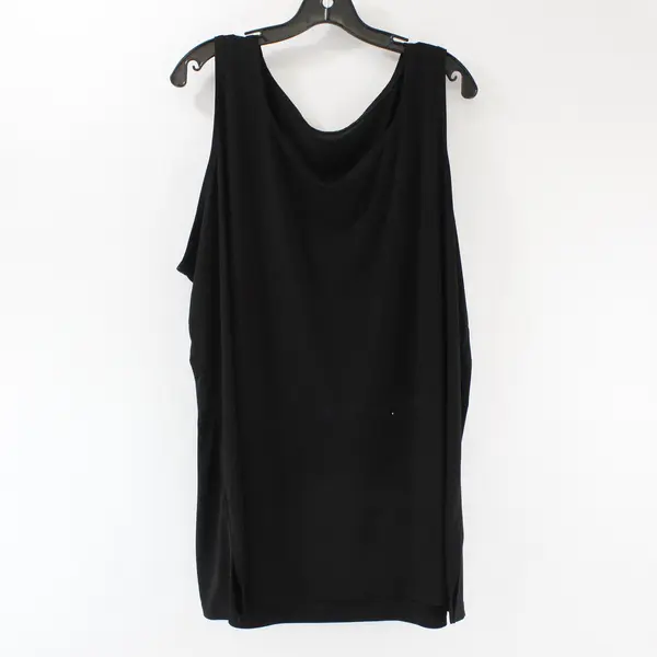 Susan Graver Liquid Knit Sleeveless Scoop Neck Top Black 3X