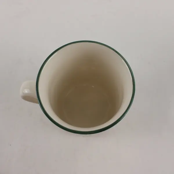 Lot of 2 Carrigaline Pottery Irish Ceramic Mugs Gold Trim Green Rim