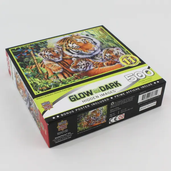 MasterPieces Mother's Embrace 500 Piece Glow in the Dark Tiger Cubs Puzzle
