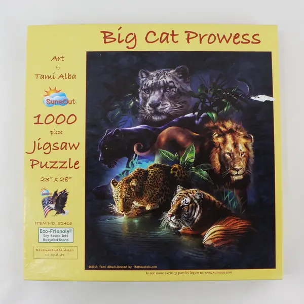 Sunsout Big Cat Prowess 1000 pieces Puzzle - Eco-Friendly Soy-Based Inks 23x28