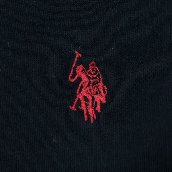 U.S. Polo Assn Boys Black Zip Hooded Jacket S 6-7 Red Logo