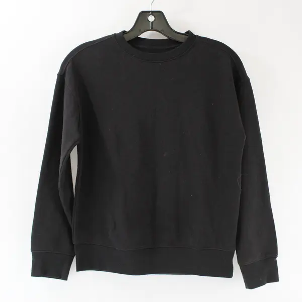 Athletic Works Boys Black Long Sleeve Crew Neck Pullover Sweatshirt 10-12