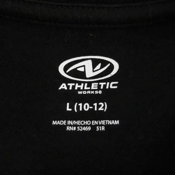 Athletic Works Boys Black Long Sleeve Crew Neck Pullover Sweatshirt 10-12