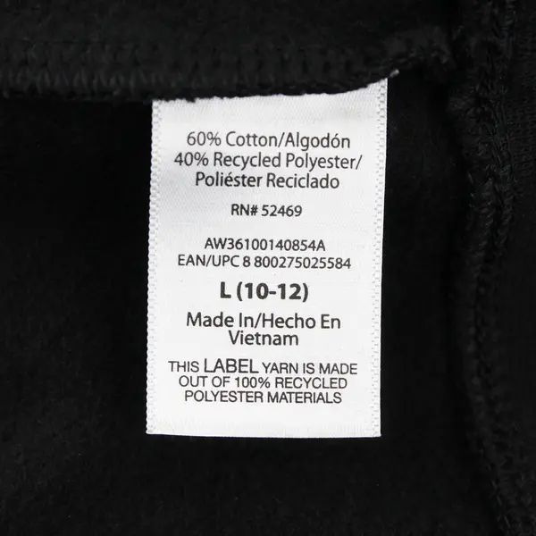 Athletic Works Boys Black Long Sleeve Crew Neck Pullover Sweatshirt 10-12