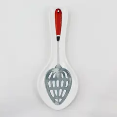 Mary Lake Thompson Ceramic Utensil Spoon Rest Slotted Red Handled Spoon Graphic