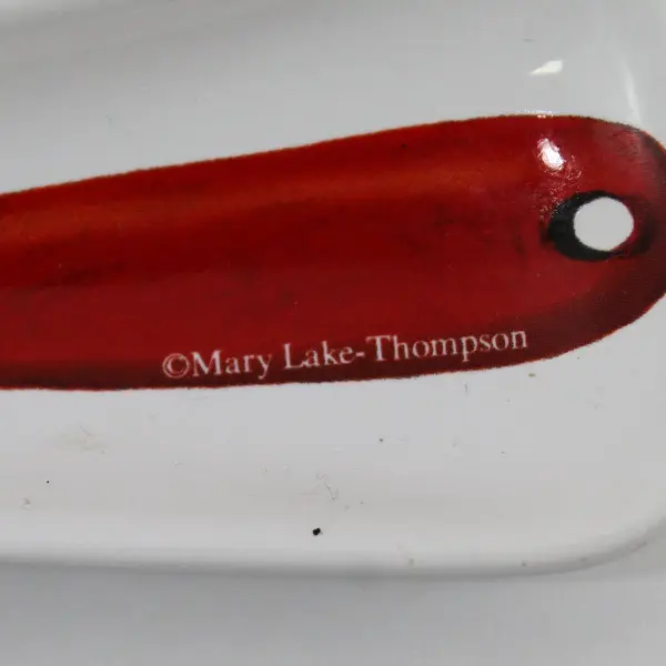 Mary Lake Thompson Ceramic Utensil Spoon Rest Slotted Red Handled Spoon Graphic