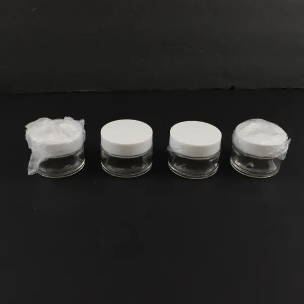 Set of 4 Tuzazo 1 oz Glass Jars with Label Stickers