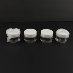 Set of 4 Tuzazo 1 oz Glass Jars with Label Stickers