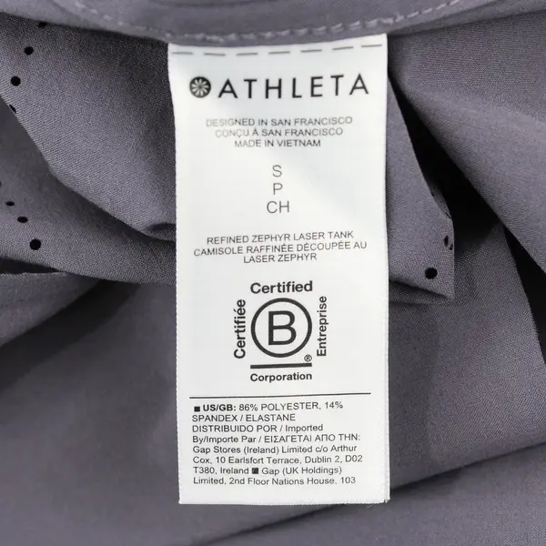 Athleta Refined Zephyr Laser Tank Women's Purple Scoop Neck Stretch S
