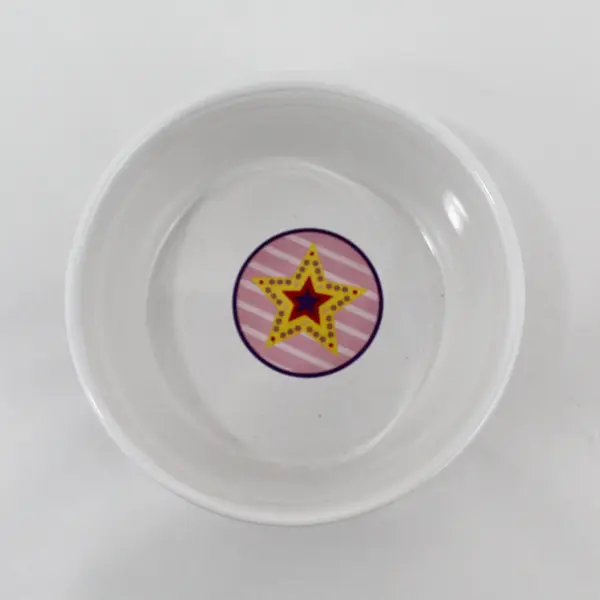 Pink and White "Princess" Wide Bottom Pet Bowl