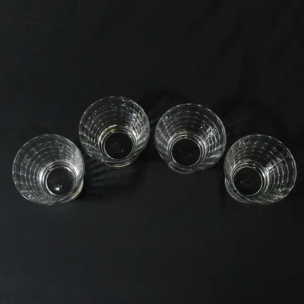 Lot Of 4 Crown Royal Matching Clear Glass Whiskey Rocks Glasses 3.5" Tall