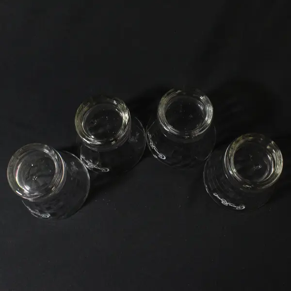 Lot Of 4 Crown Royal Matching Clear Glass Whiskey Rocks Glasses 3.5" Tall