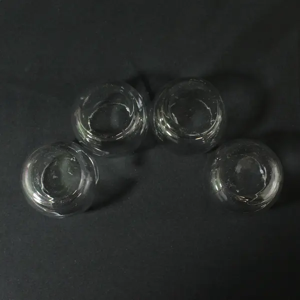 Lot Of 4 Unbranded Matching Clear Glass Tea Light/Votive Candle Holders 2.75"