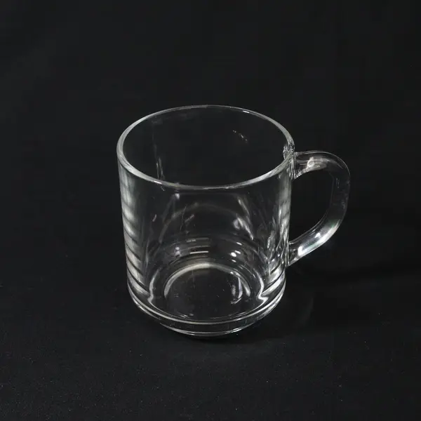 Lot Of 2 Luminarc / Arcoroc Classique Pattern Clear Glass Mugs 3.75" Tall