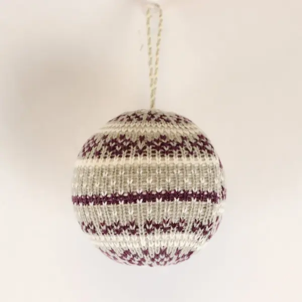 Lot of 9 Christmas Sweater Material Bulb Ornaments