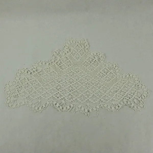 Lot of 3 Vintage Ivory Off-White Hand Crocheted Lace Triangle Doilies