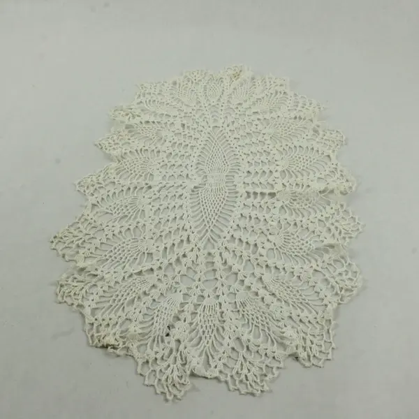 Lot of 3 Vintage Ivory Hand Crochet Doilies Lace Table Runners Placemats