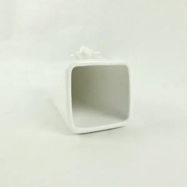 Tozai Home Modern Glazed White Porcelain 3D Floral Flowers Decorative Vase 6.75"