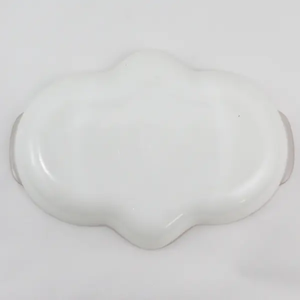 Vintage  Anchor Hocking Fire King Milk Glass Divided Relish Dish With Gold Trim