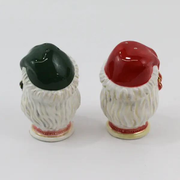 Time To Celebrate Santa Head  Ceramic Salt And Pepper Shakers NWT