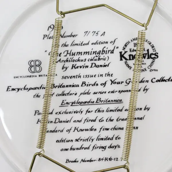 1986 Knowles Birds of Your Garden "The Hummingbird" Plate by Kevin Daniel  