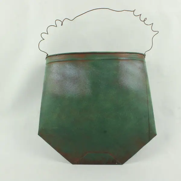 Vtg Christmas Metal Hanging Wall Pocket Vase Holly Seeds Large