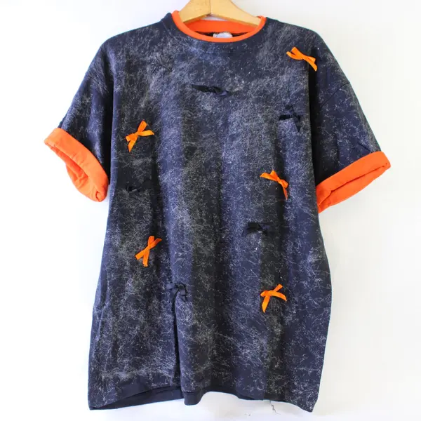 Premier Sportswear Black Orange Customized Halloween Spiderweb Cotton Tee XL