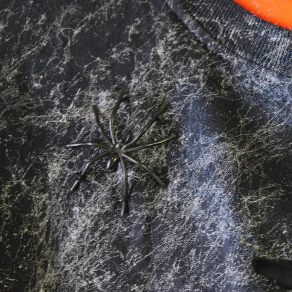 Premier Sportswear Black Orange Customized Halloween Spiderweb Cotton Tee XL