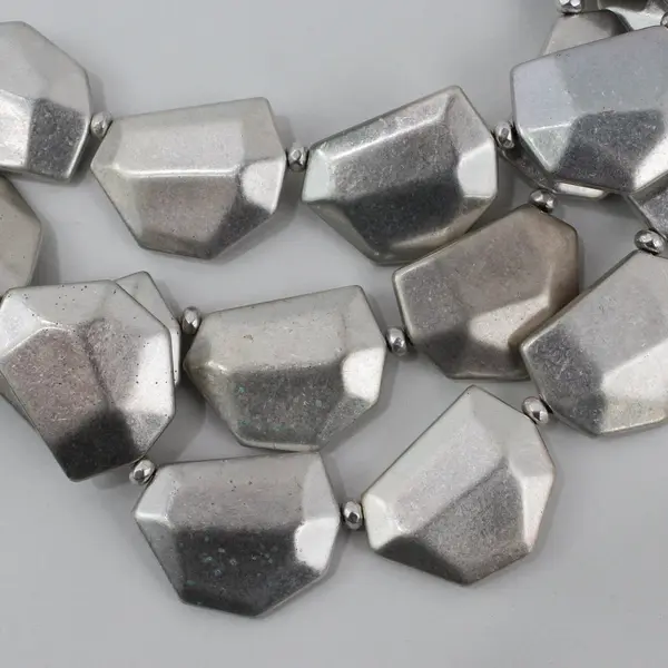 MW Multi-Strand Chunky Silver-Tone Costume Jewelry Necklace 25"