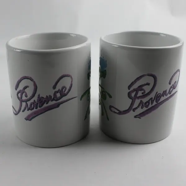 Set of 4 M Ware "Provence" Purple and Blue Floral Mugs