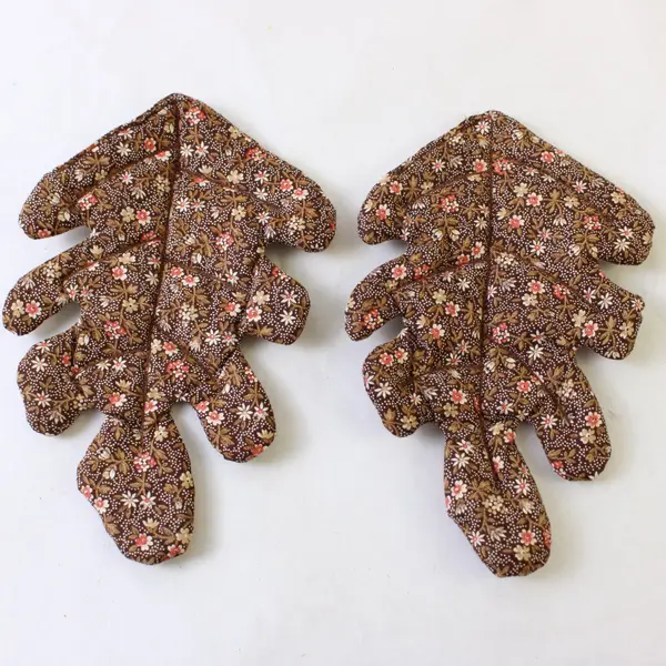 Lot of 4 Handmade Fabric Coasters 6.75" Fall Leaves Harvest Decor