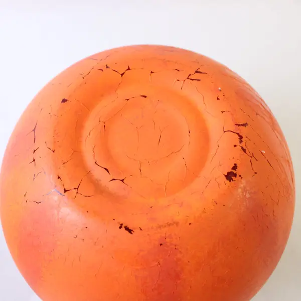 Hand-Painted Glass Halloween Pumpkin Candy Treat Dish Bowl Jack-o-Lantern