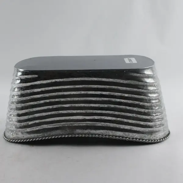 Oval Metal Silver Tin Garden Planter