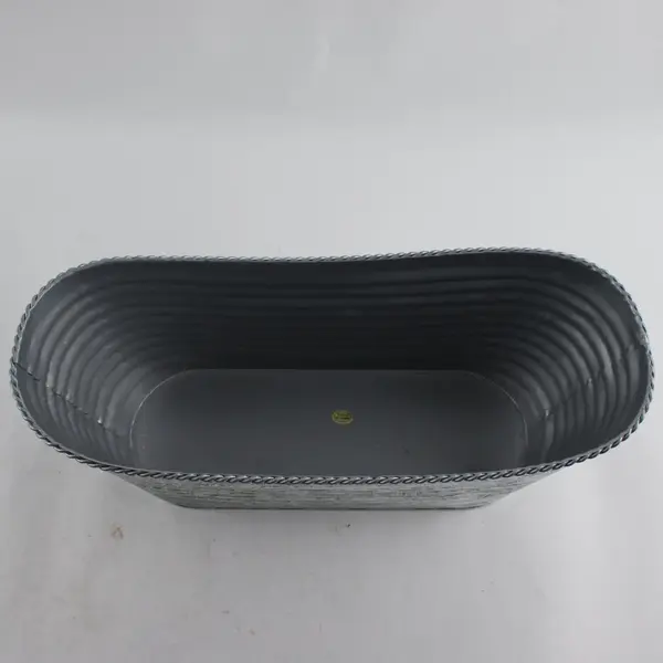 Oval Metal Silver Tin Garden Planter